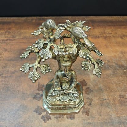 Brass Buddha Idol Under Boddhi Tree 10 Inch by vendor-unknown - Buddha (View 6)
