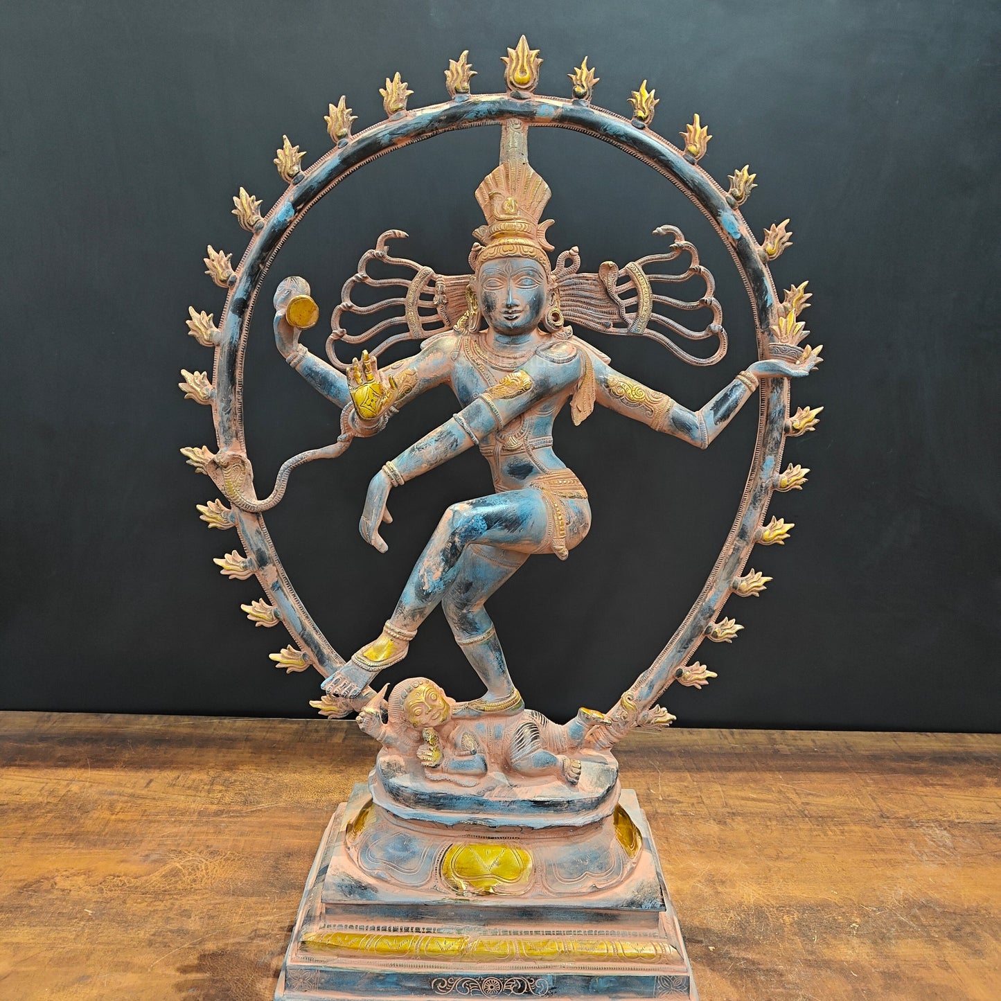 Brass Vintage Nataraja Statue Dancing Shiva Sculpture 2.5 Feet