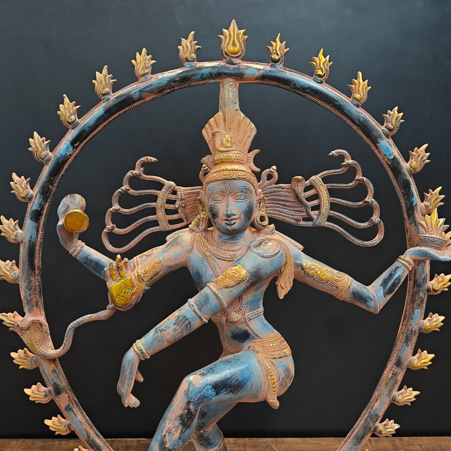 Brass Vintage Nataraja Statue Dancing Shiva Sculpture 2.5 Feet