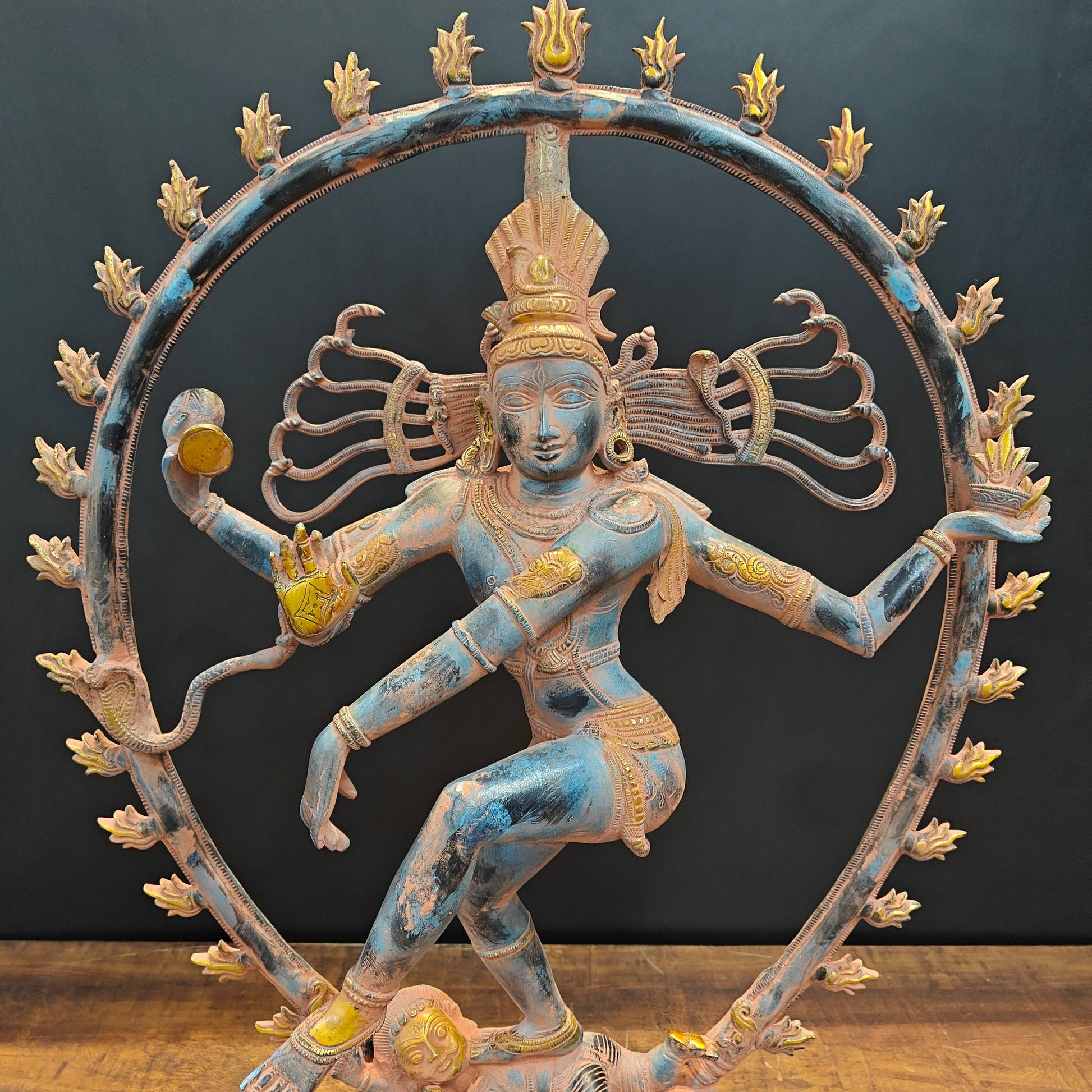 Brass Vintage Nataraja Statue Dancing Shiva Sculpture 2.5 Feet - Image 2