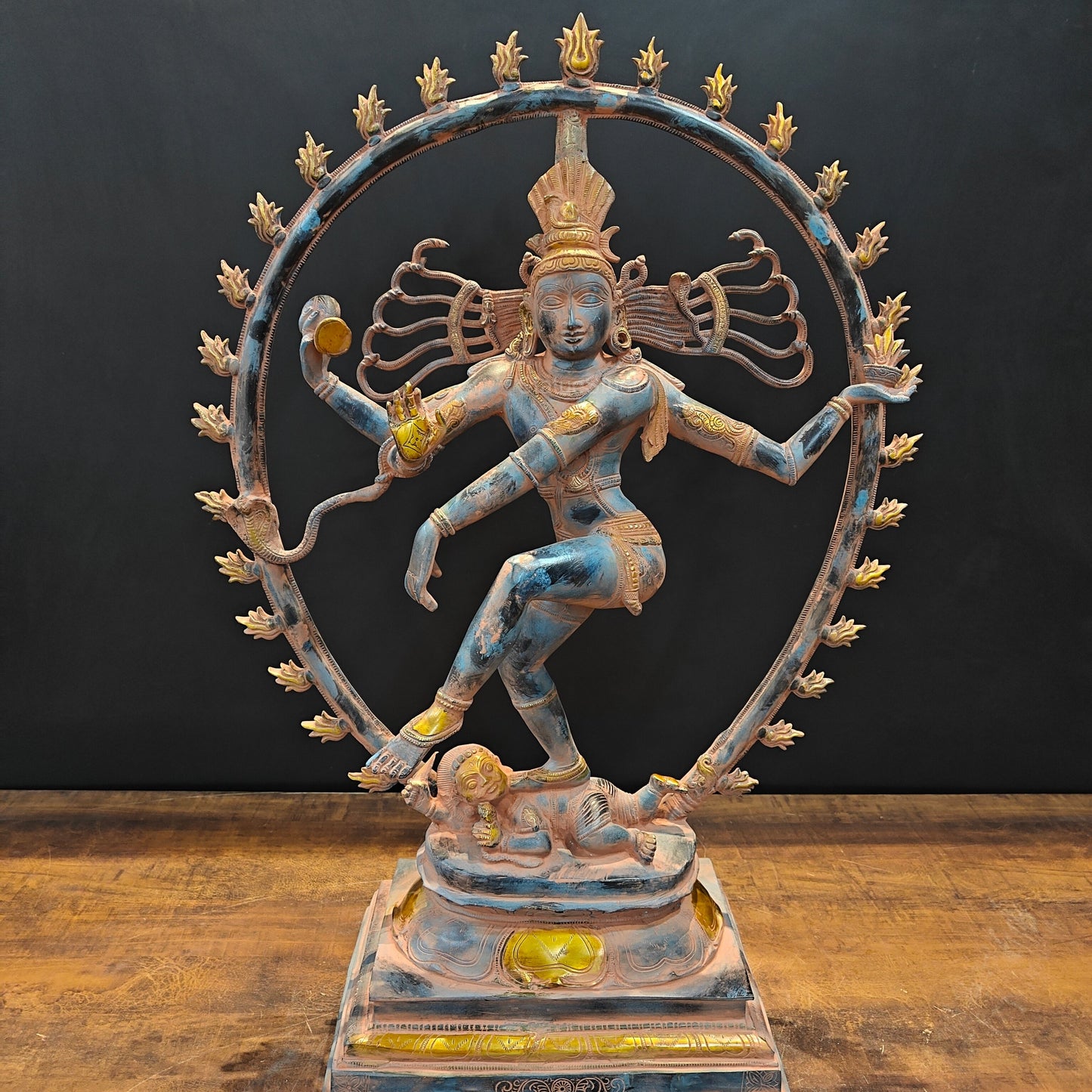 Brass Vintage Nataraja Statue Dancing Shiva Sculpture 2.5 Feet