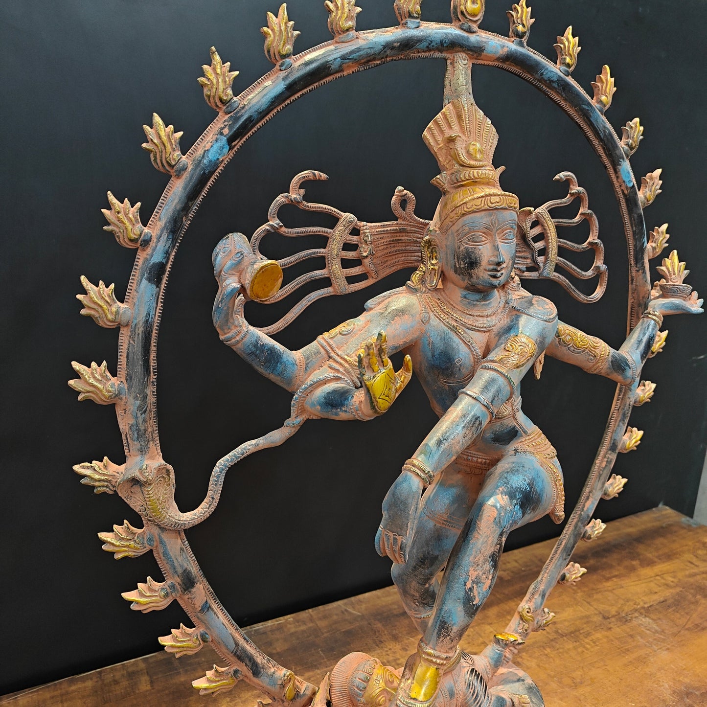 Brass Vintage Nataraja Statue Dancing Shiva Sculpture 2.5 Feet