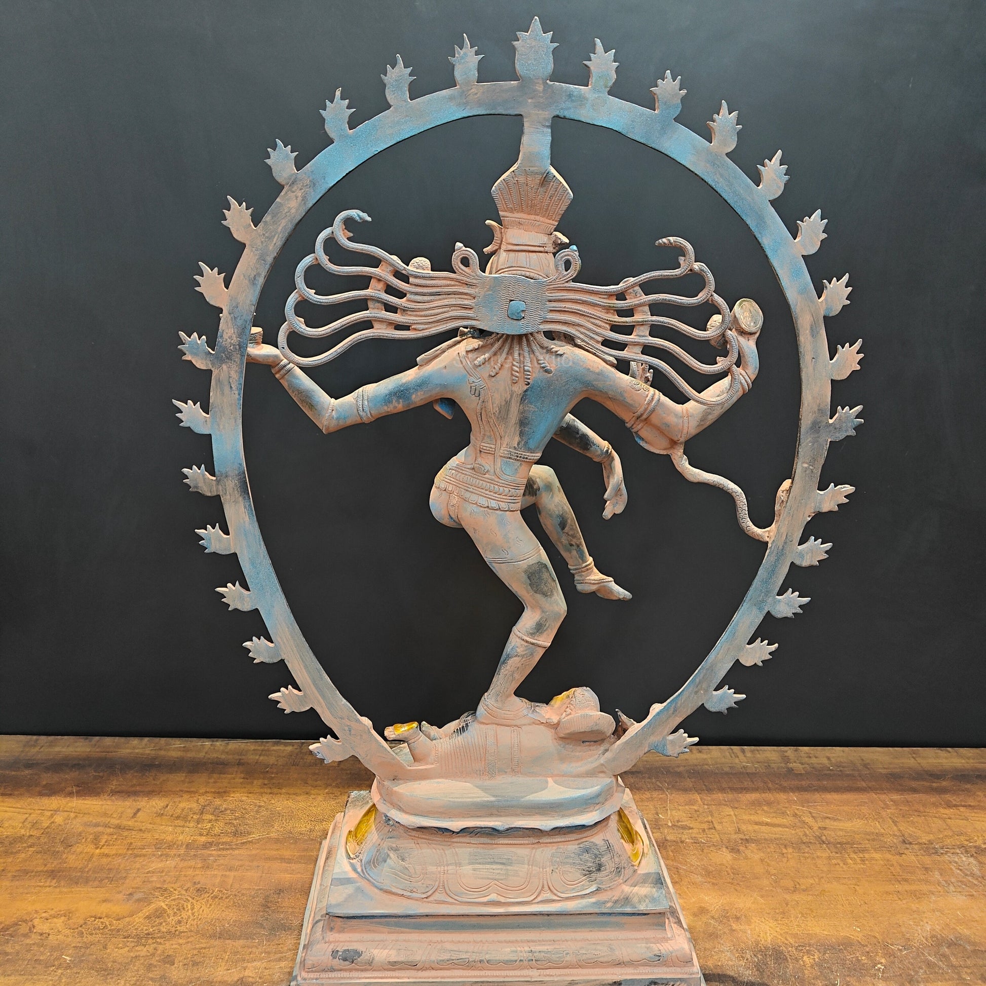 Brass Vintage Nataraja Statue Dancing Shiva Sculpture 2.5 Feet - Image 10