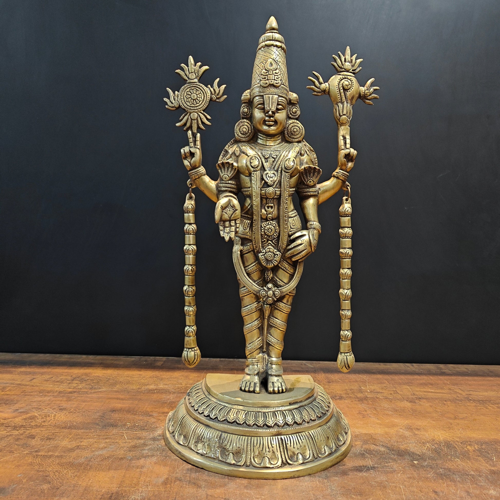 Brass Lord Venkateshwara Tirupati Balaji Idol 22 Inch - Image 3