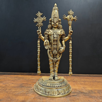 Brass Lord Venkateshwara Tirupati Balaji Idol 22 Inch by vendor-unknown - Hindu Gods (View 3)