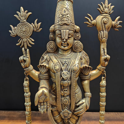 Brass Lord Venkateshwara Tirupati Balaji Idol 22 Inch by vendor-unknown - Hindu Gods (View 2)