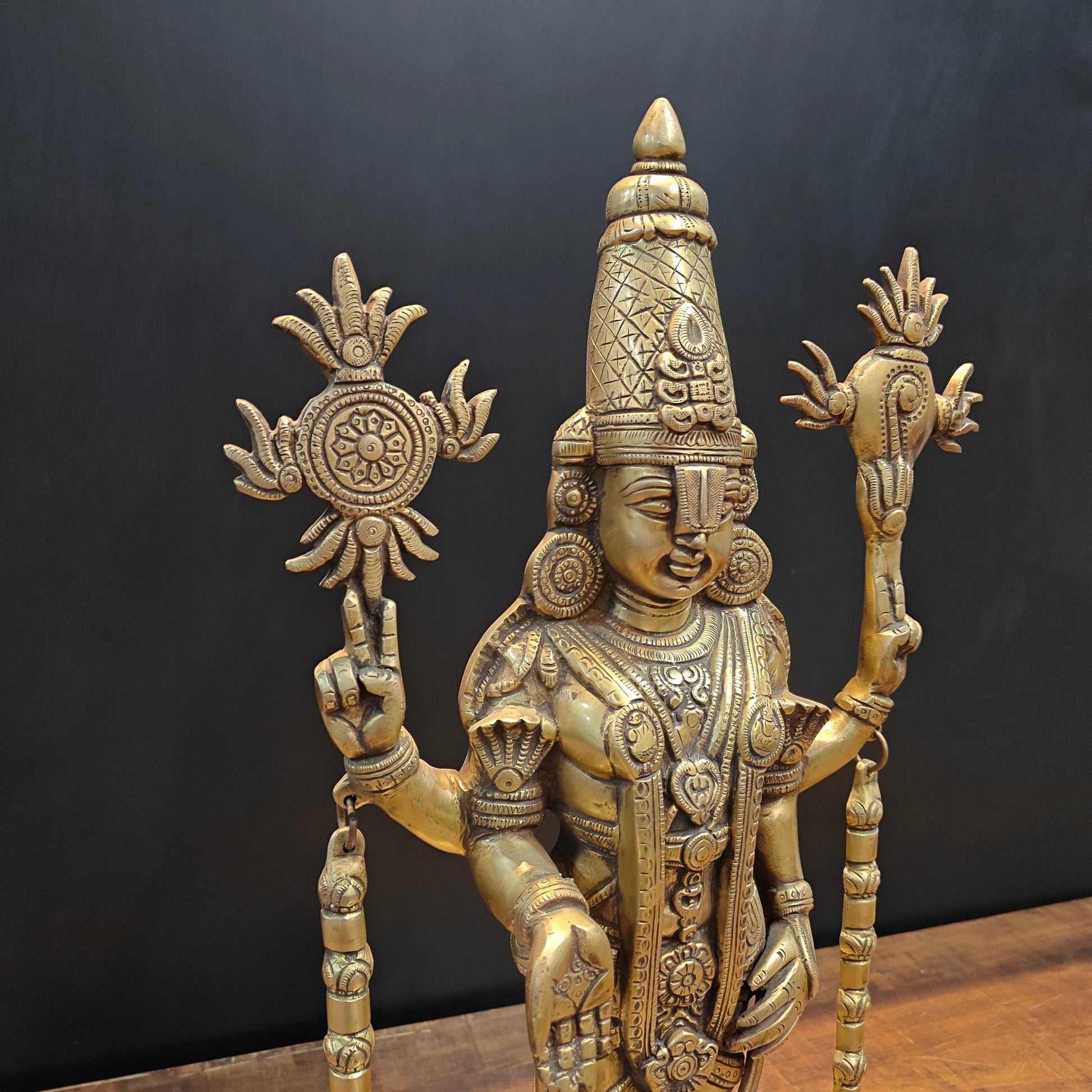 Brass Lord Venkateshwara Tirupati Balaji Idol 22 Inch - Image 6