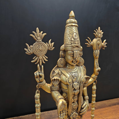 Brass Lord Venkateshwara Tirupati Balaji Idol 22 Inch by vendor-unknown - Hindu Gods (View 6)