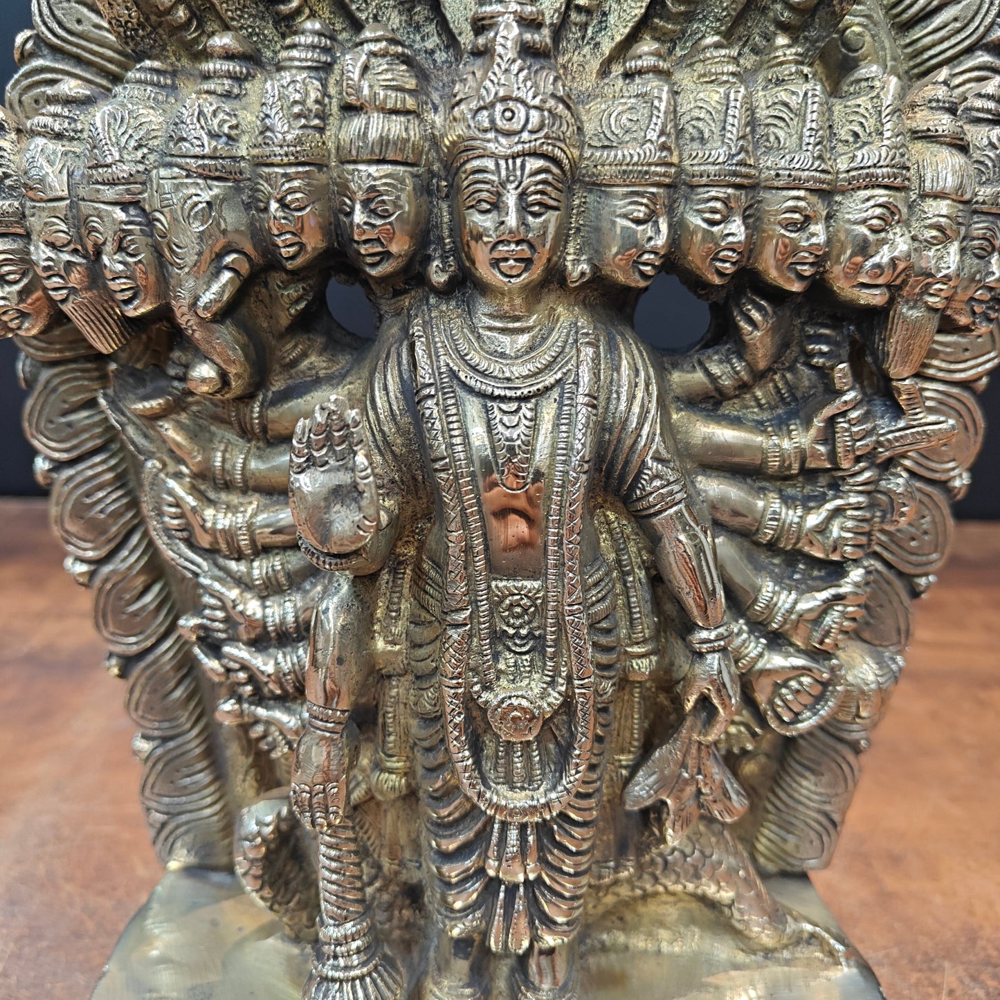 Brass Divine Vishwaroopam Of Lord Vishnu Idol Virat Swarup 11 Inch