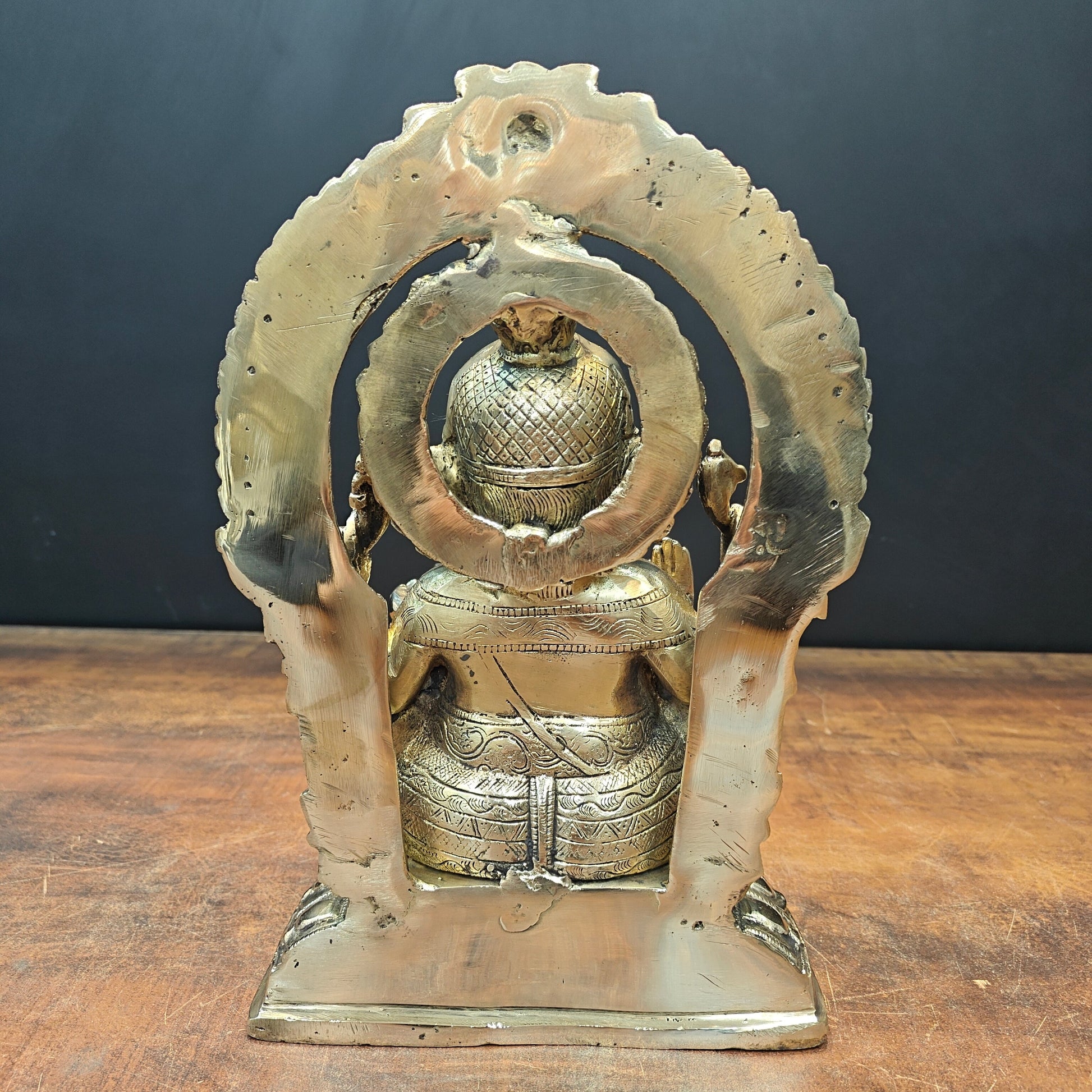 Brass Ganesha Statue With Arch For Home Temple Decor 11.5 Inch - Image 7