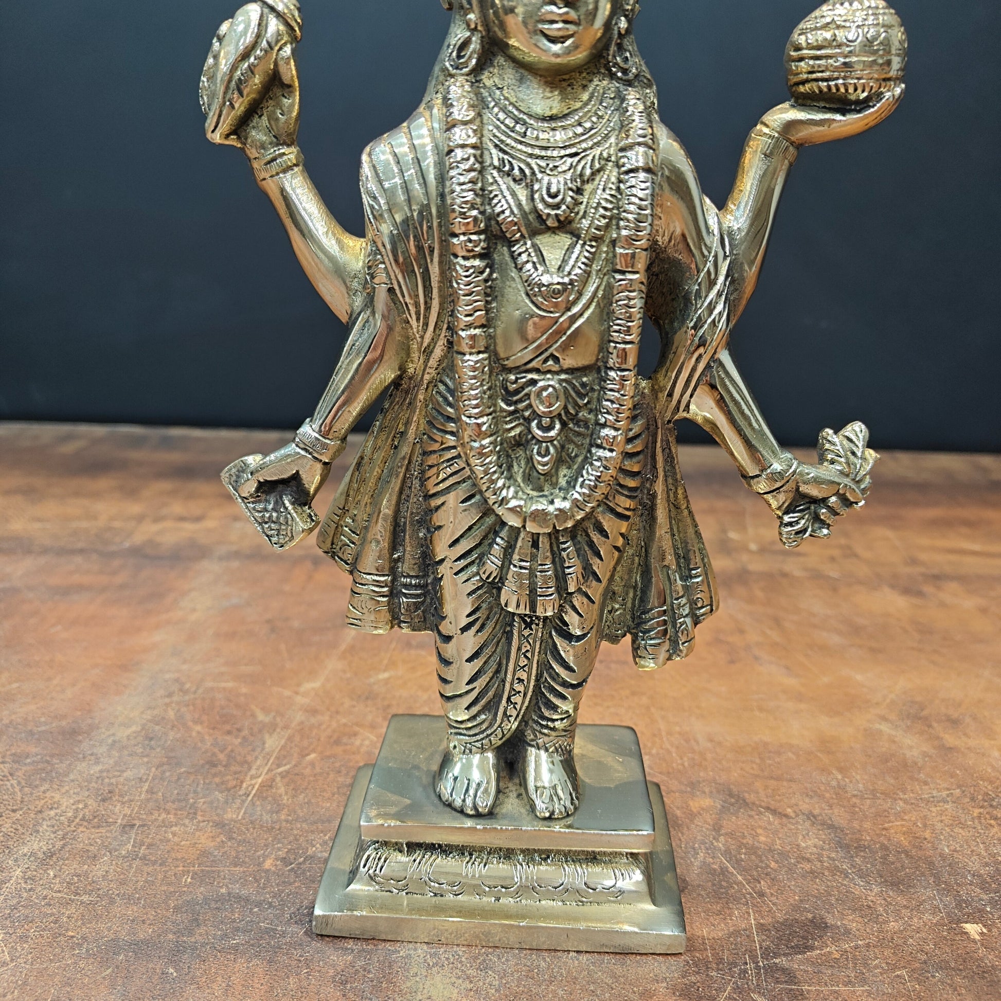Brass Dhanvantari Idol The God of Ayurveda 10 Inch - Image 5