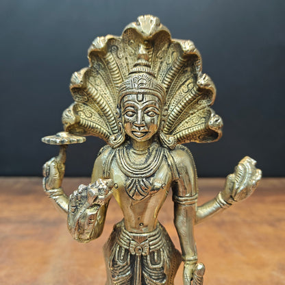Brass Standing Vishnu Statue Narayana Murti 10 Inch by vendor-unknown - Hindu Gods (View 2)
