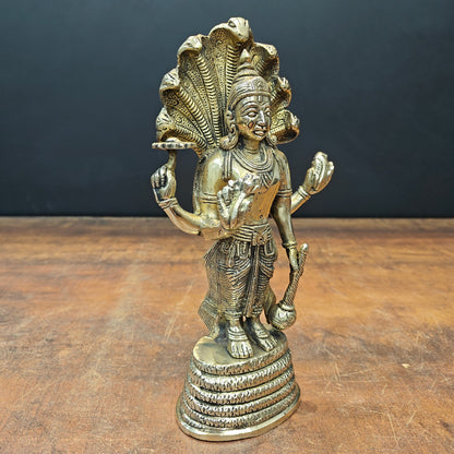 Brass Standing Vishnu Statue Narayana Murti 10 Inch by vendor-unknown - Hindu Gods (View 4)