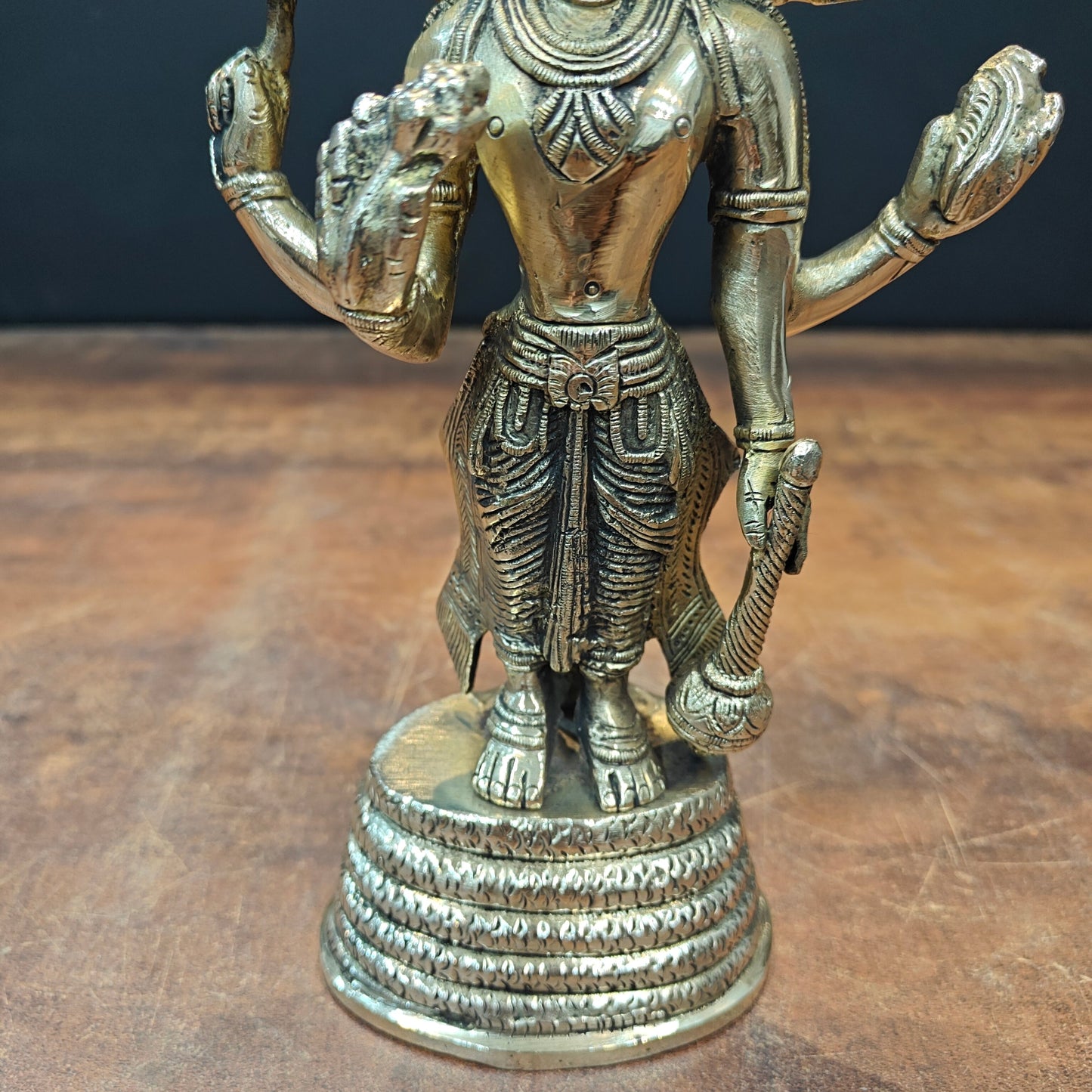 Brass Standing Vishnu Statue Narayana Murti 10 Inch