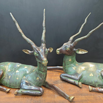 Brass Deer Pair Decorative Showpiece Animal Figurine 2.5 Feet by vendor-unknown - Decor (View 5)