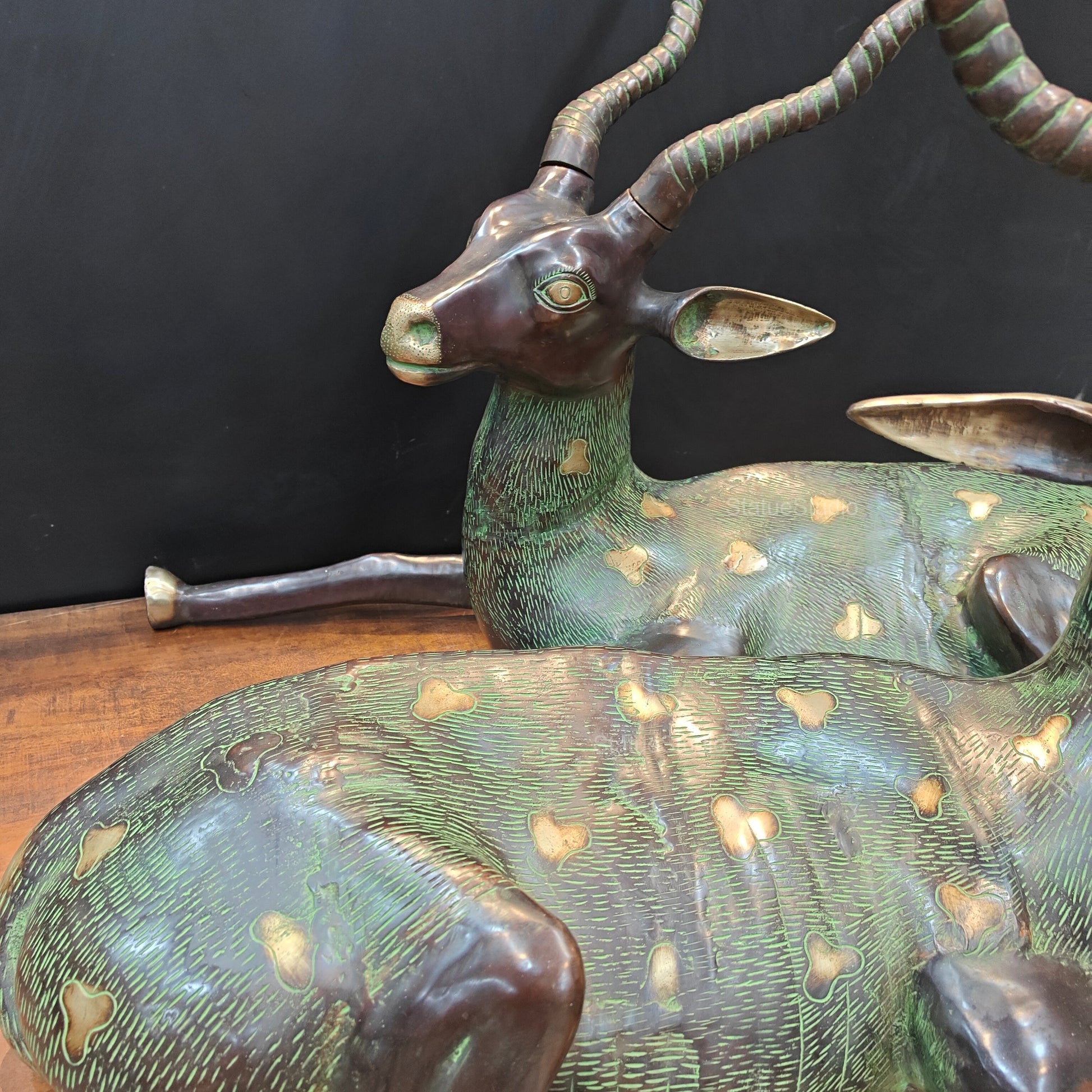 Brass Deer Pair Decorative Showpiece Animal Figurine 2.5 Feet - Image 6