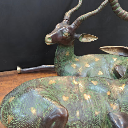 Brass Deer Pair Decorative Showpiece Animal Figurine 2.5 Feet by vendor-unknown - Decor (View 6)