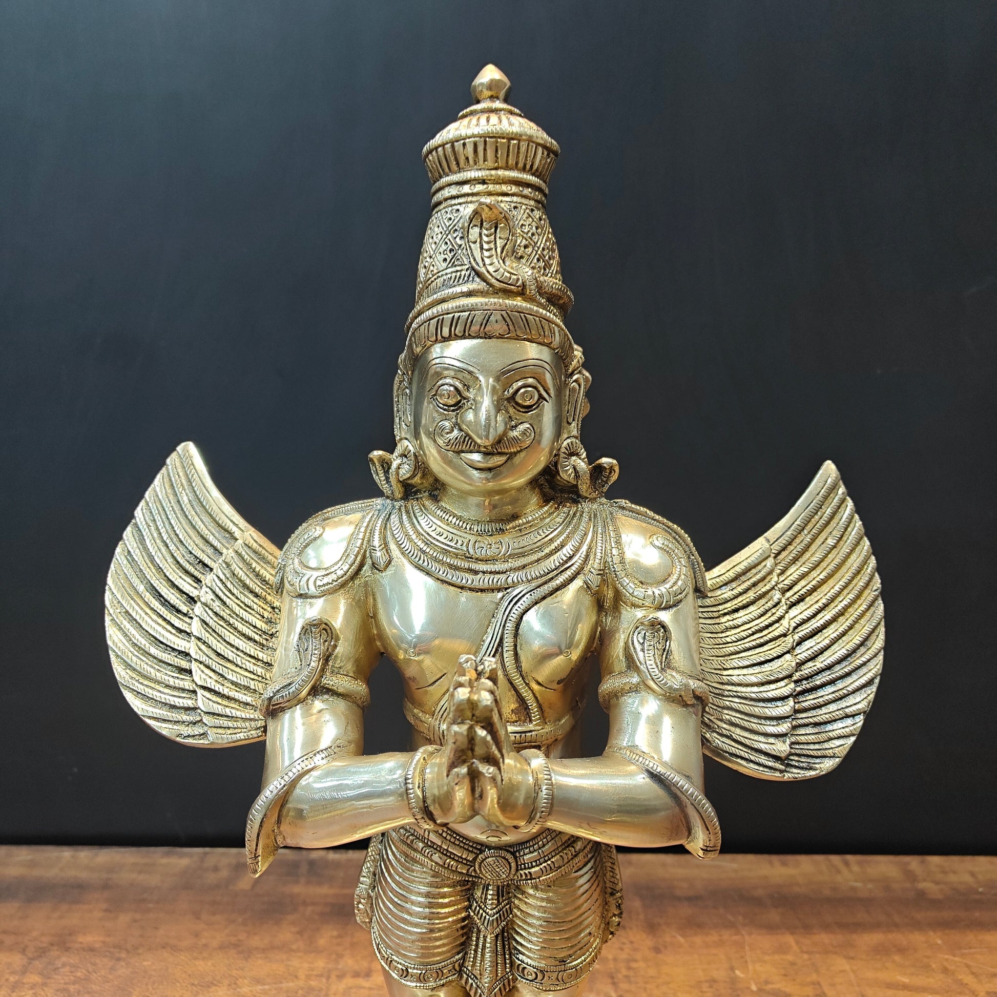 Brass Standing Garud Dev Idol Vehicle of Lord Vishnu 2 Feet - Image 2