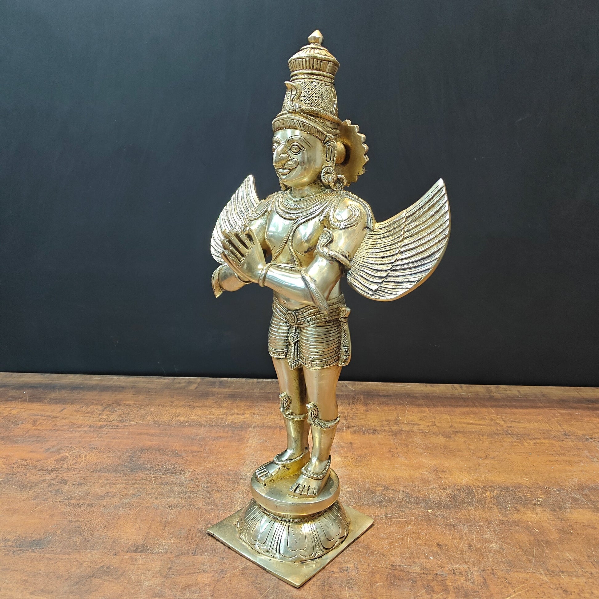 Brass Standing Garud Dev Idol Vehicle of Lord Vishnu 2 Feet - Image 5