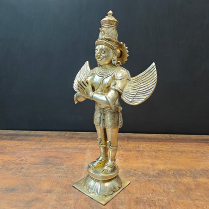 Brass Standing Garud Dev Idol Vehicle of Lord Vishnu 2 Feet by vendor-unknown - Hindu Gods (View 5)