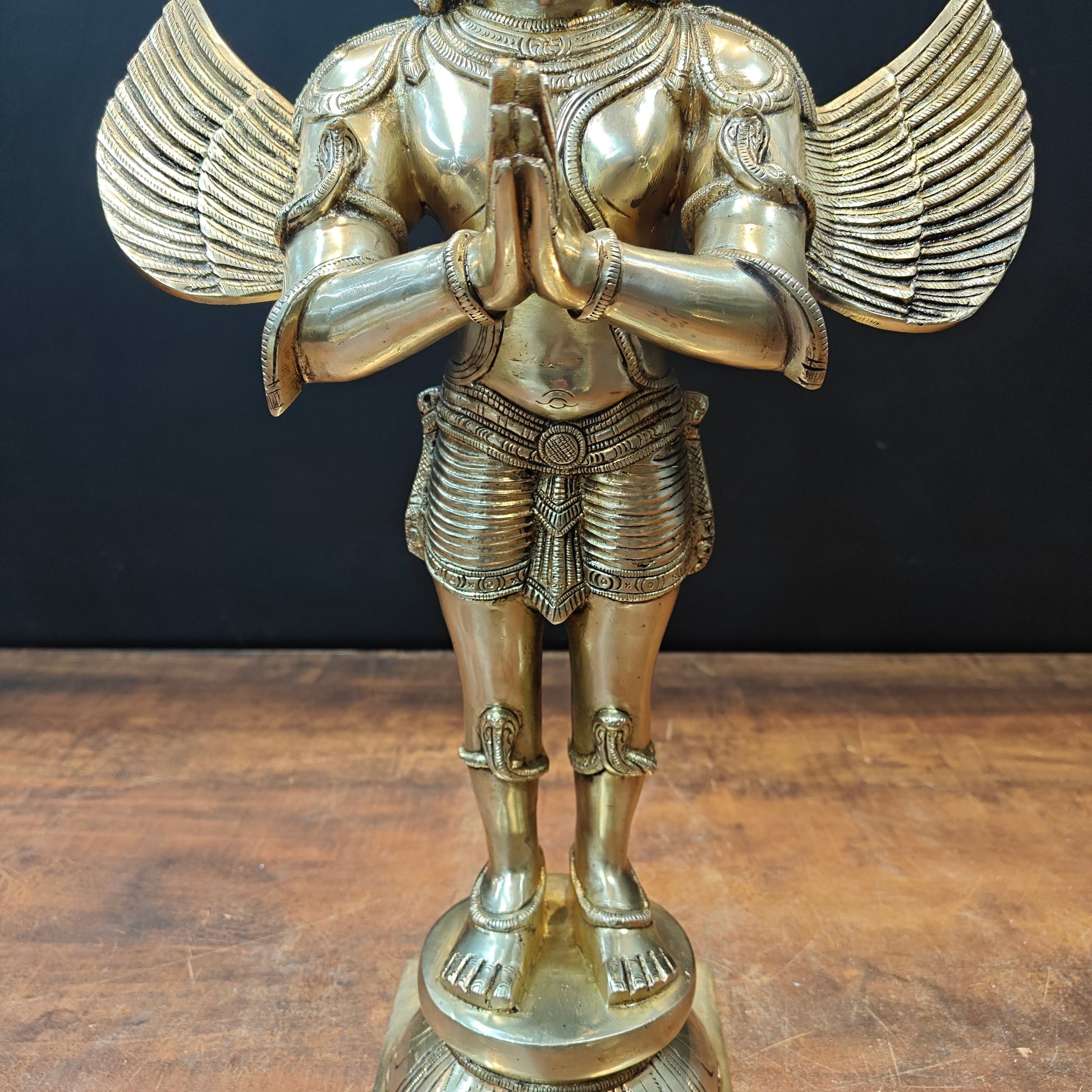 Brass Standing Garud Dev Idol Vehicle of Lord Vishnu 2 Feet - Image 6