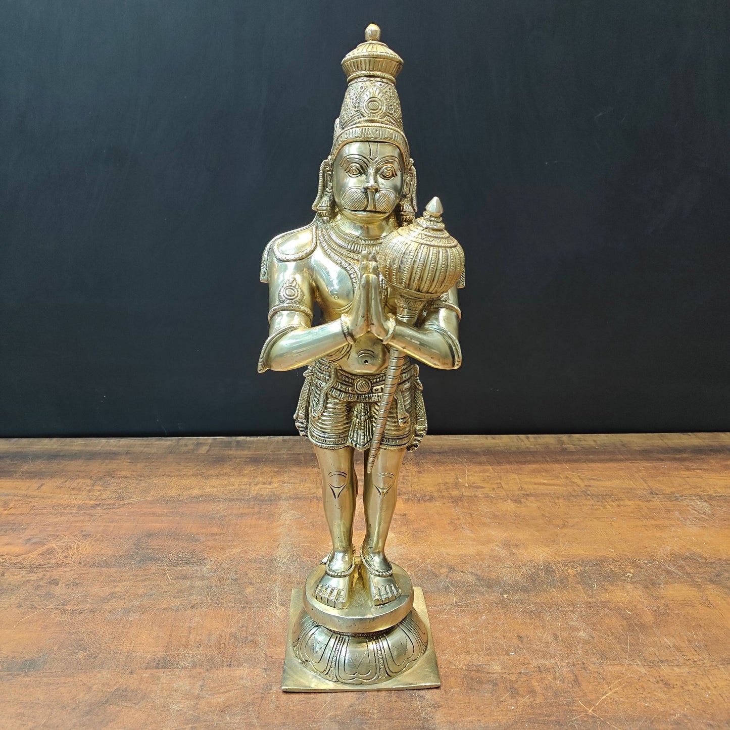 Brass Hanuman Statue in Namashkar Mudra 2 Feet
