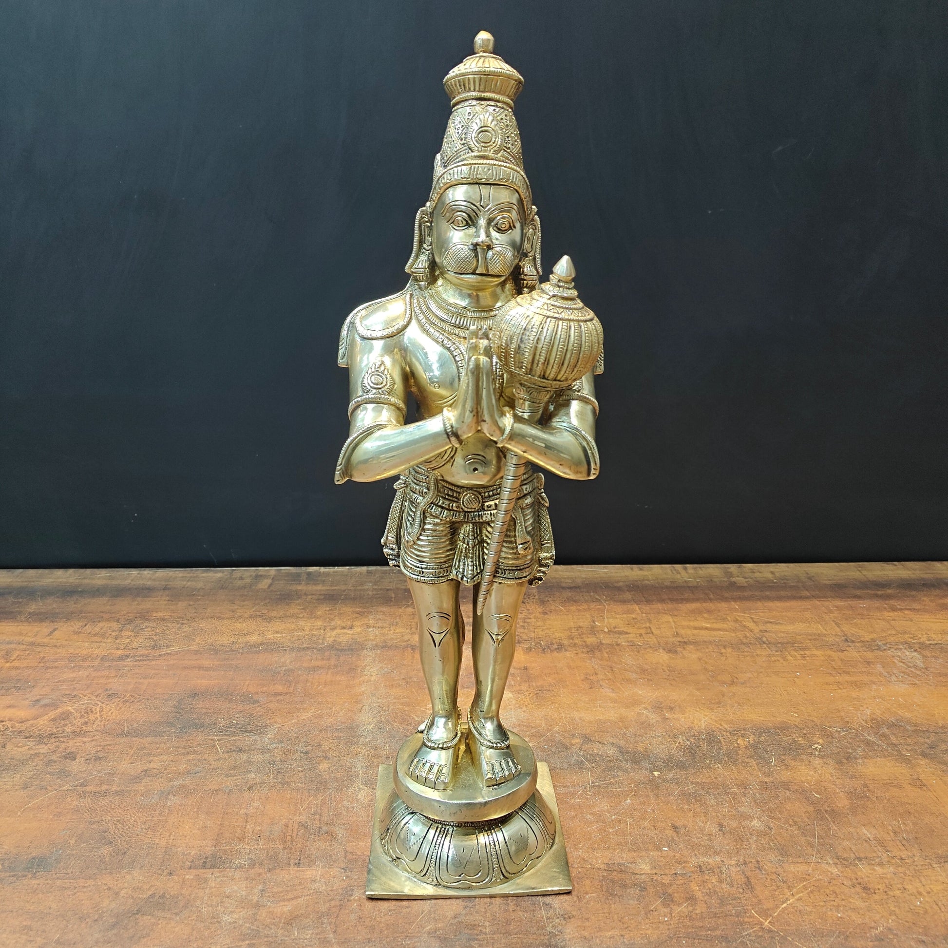 Brass Hanuman Statue in Namashkar Mudra 2 Feet - Image 3