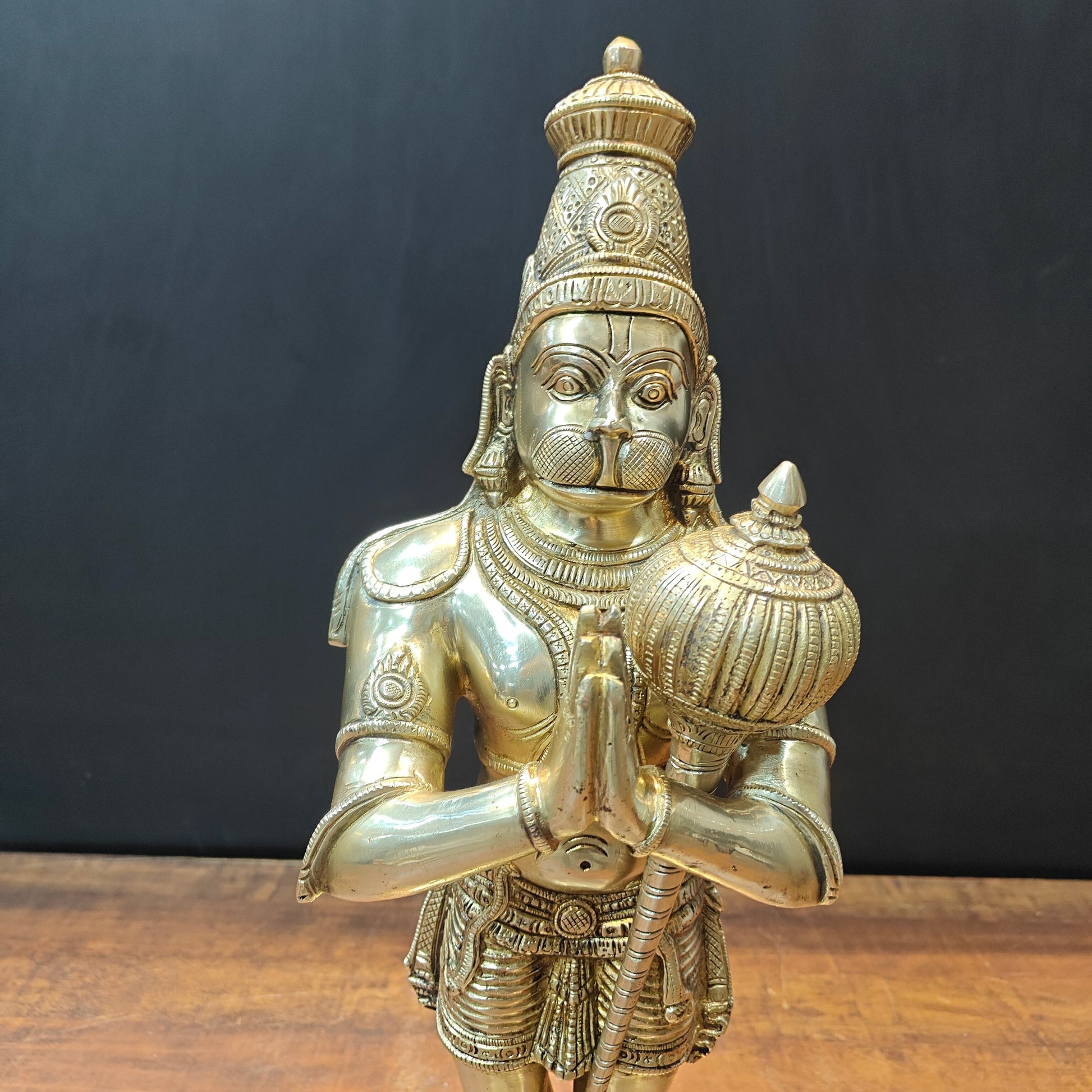 Brass Hanuman Statue in Namashkar Mudra 2 Feet - Image 4