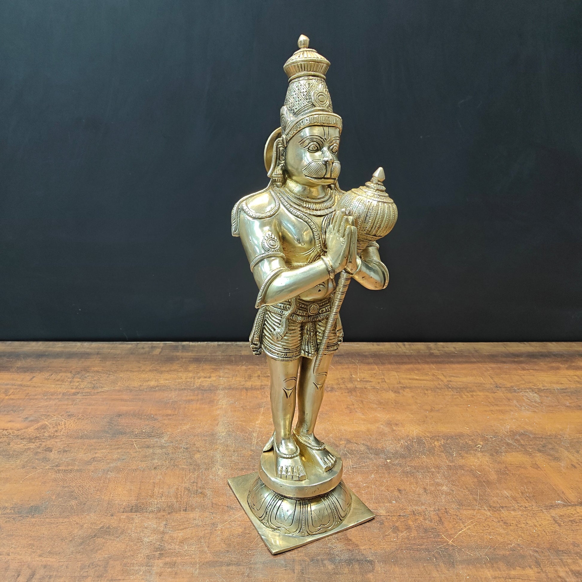 Brass Hanuman Statue in Namashkar Mudra 2 Feet - Image 6