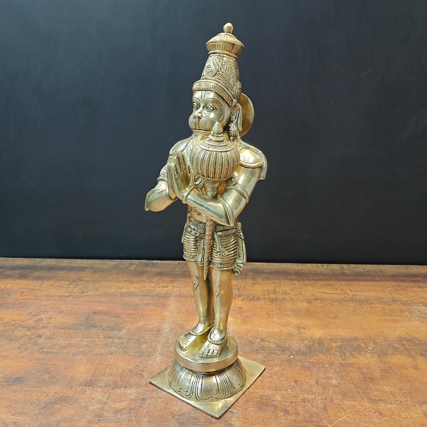 Brass Hanuman Statue in Namashkar Mudra 2 Feet