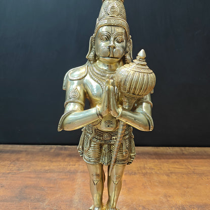 Brass Hanuman Statue in Namashkar Mudra 2 Feet by vendor-unknown - Hindu Gods (View 2)