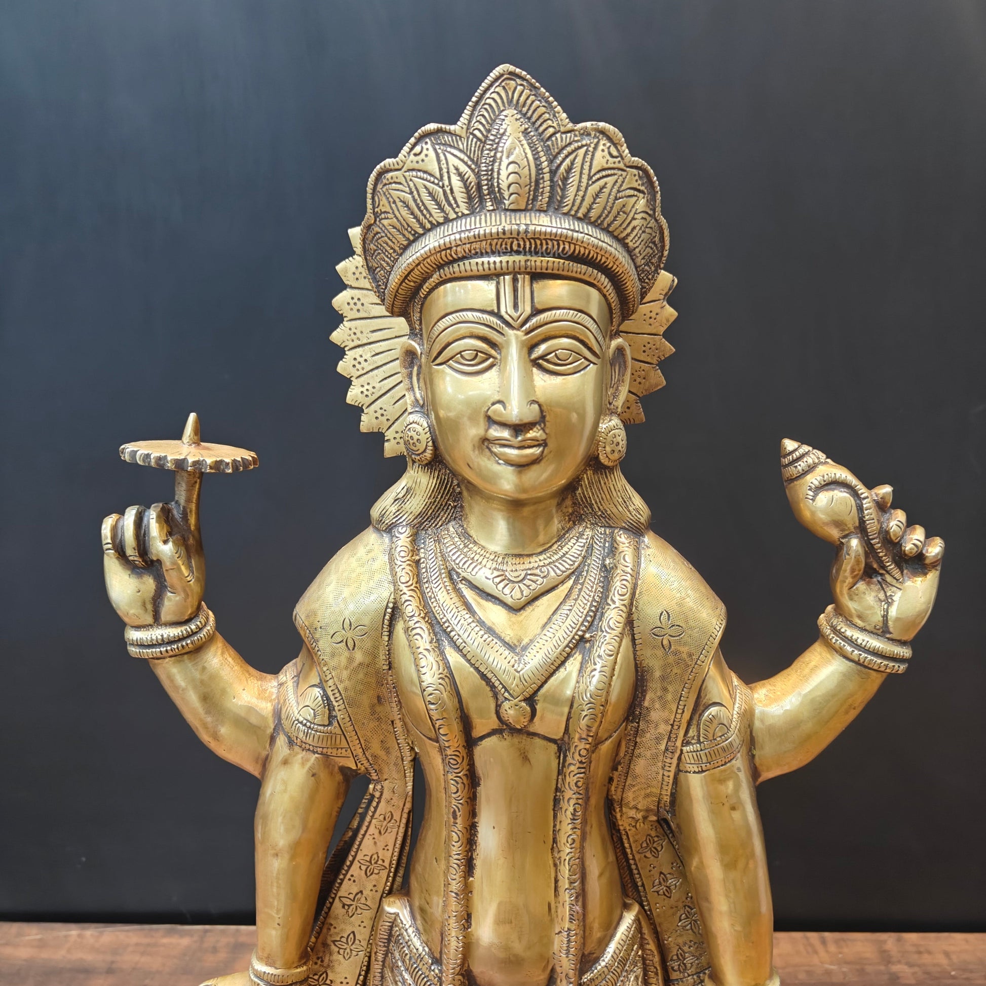 Brass Exclusive Standing Vishnu Idol 26 Inches - Image 4