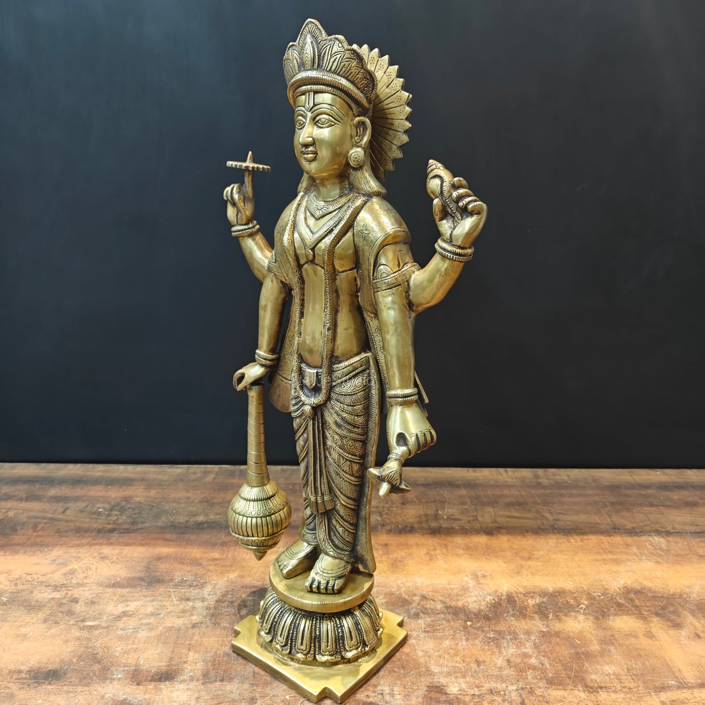 Brass Exclusive Standing Vishnu Idol 26 Inches