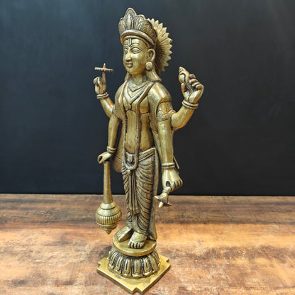 Brass Exclusive Standing Vishnu Idol 26 Inches by vendor-unknown - Hindu Gods (View 6)