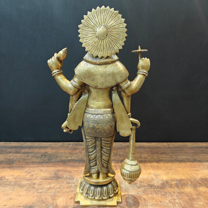 Brass Exclusive Standing Vishnu Idol 26 Inches by vendor-unknown - Hindu Gods (View 8)