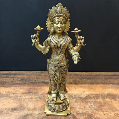 Brass Goddess Standing Lakshmi Idol For Home Decor 2 Feet by vendor-unknown - Hindu Gods (View 2)