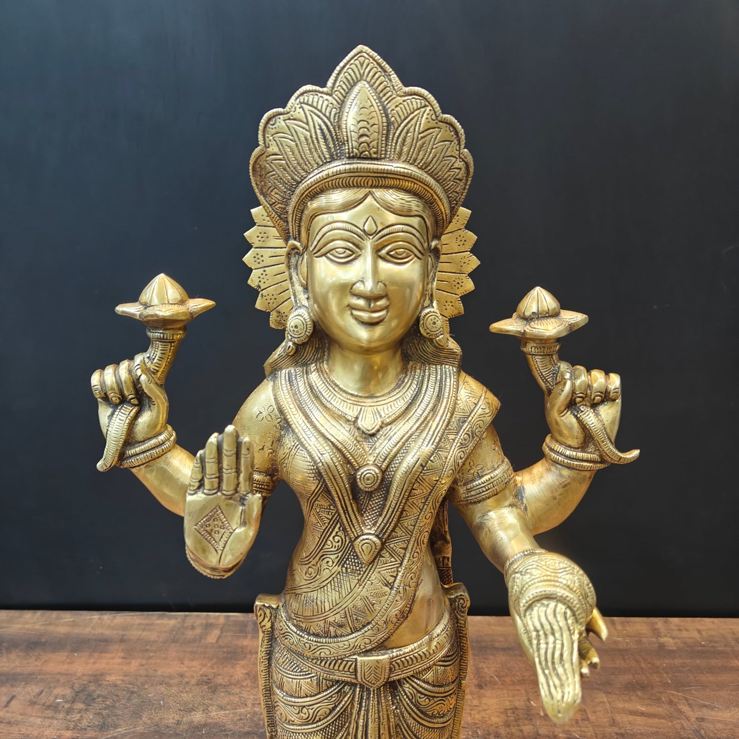 Brass Goddess Standing Lakshmi Idol For Home Decor 2 Feet