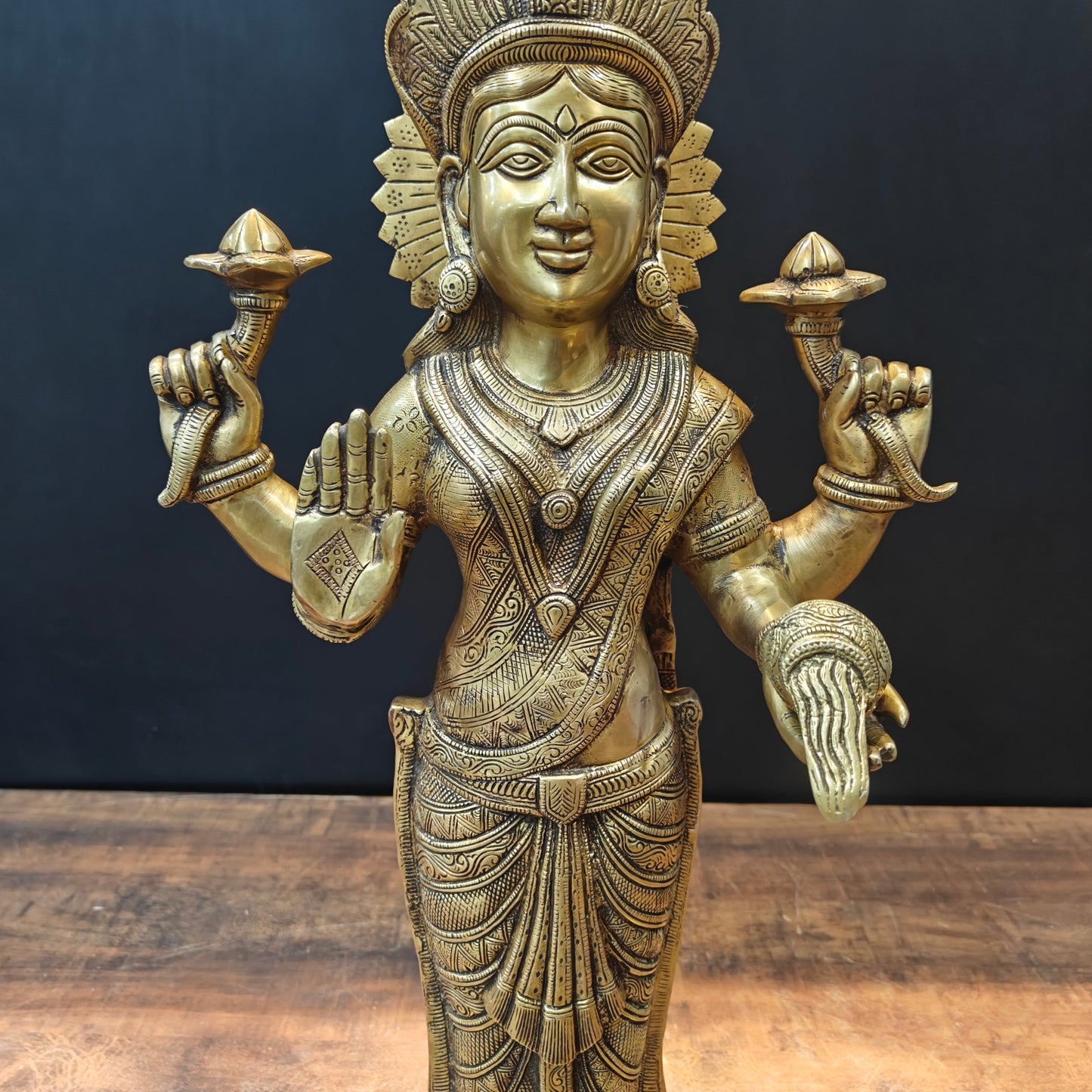 Brass Goddess Standing Lakshmi Idol For Home Decor 2 Feet