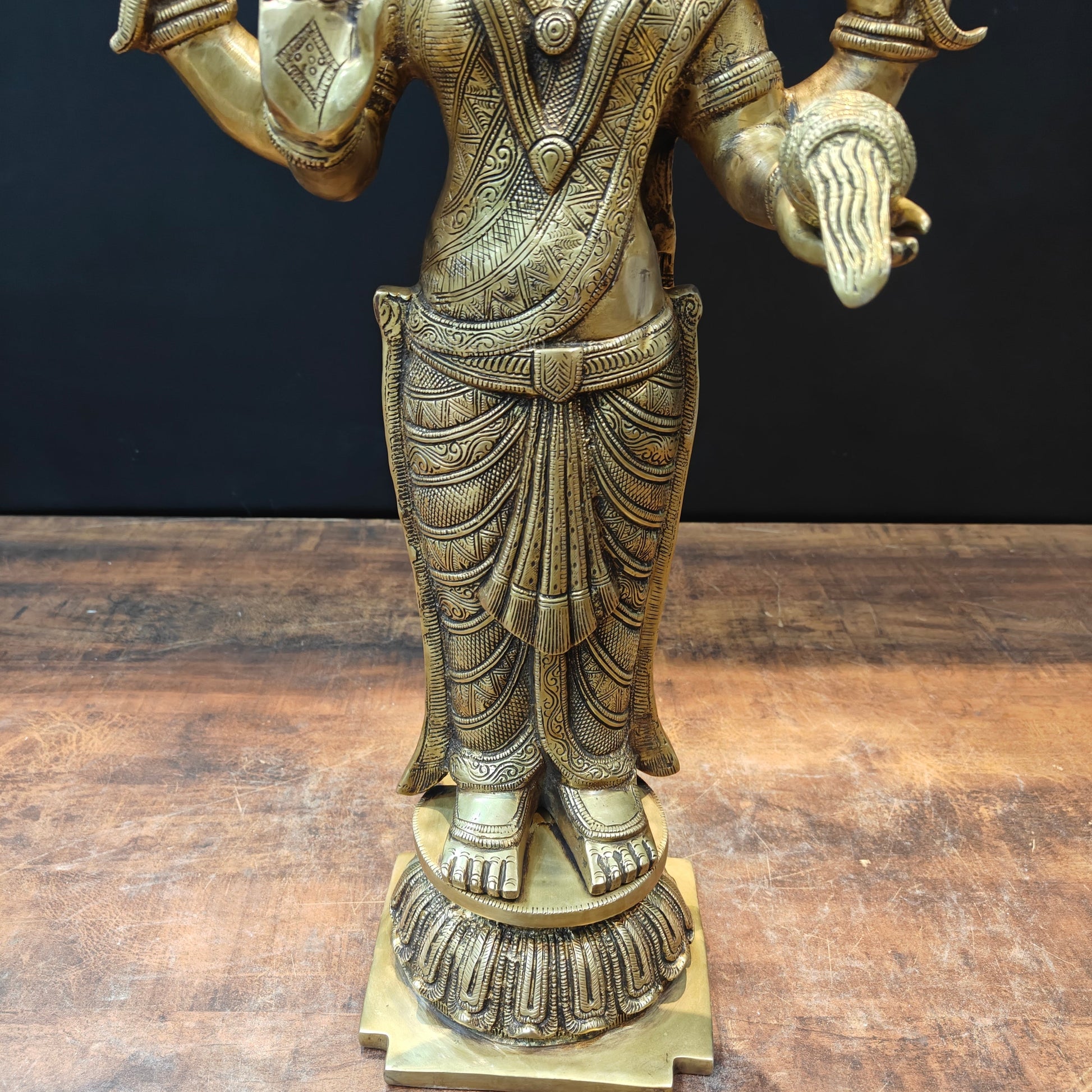 Brass Goddess Standing Lakshmi Idol For Home Decor 2 Feet - Image 7