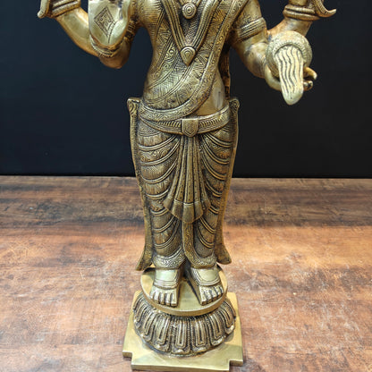 Brass Goddess Standing Lakshmi Idol For Home Decor 2 Feet by vendor-unknown - Hindu Gods (View 7)