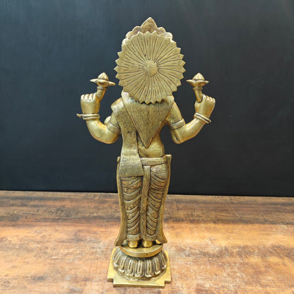 Brass Goddess Standing Lakshmi Idol For Home Decor 2 Feet by vendor-unknown - Hindu Gods (View 8)
