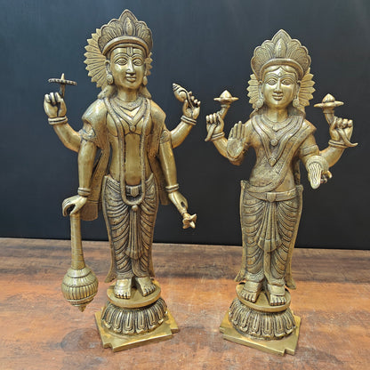 Brass Vishnu Lakshmi Idol For Home Temple Decor 2 Feet by vendor-unknown - Hindu Gods (View 3)