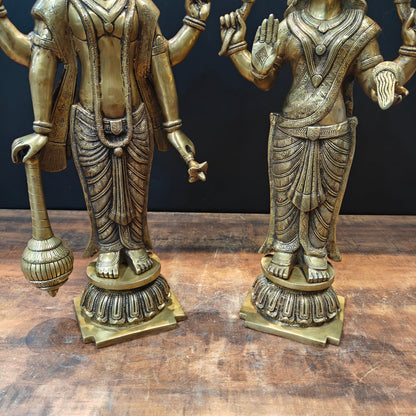 Brass Vishnu Lakshmi Idol For Home Temple Decor 2 Feet by vendor-unknown - Hindu Gods (View 7)
