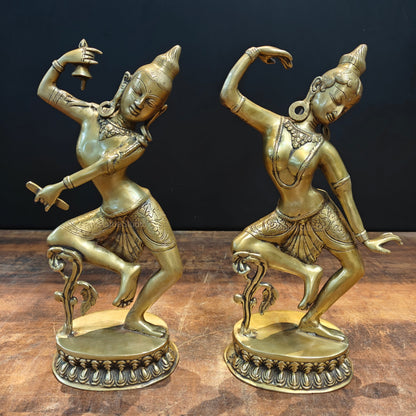 Brass Dancing Shiva Parvati Idols Sculpture 16 Inches by vendor-unknown - Hindu Gods (View 3)