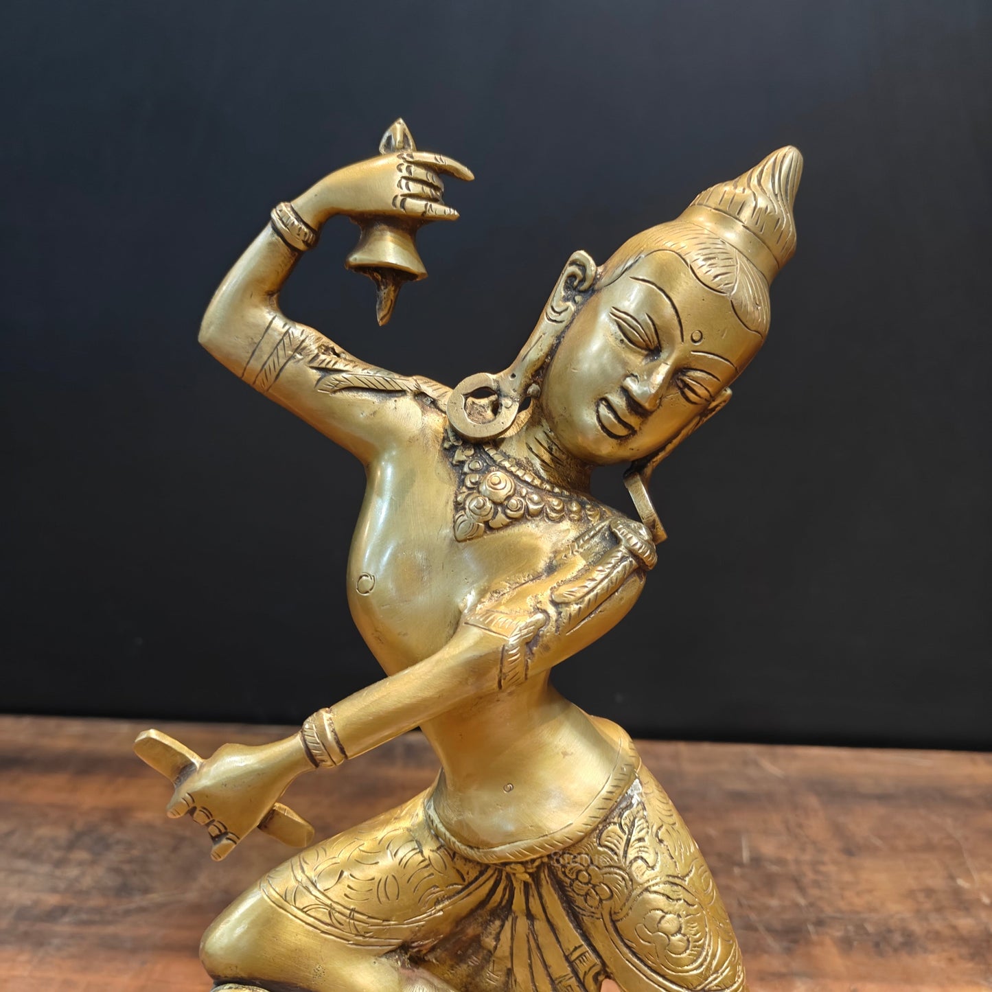 Brass Dancing Shiva Parvati Idols Sculpture 16 Inches