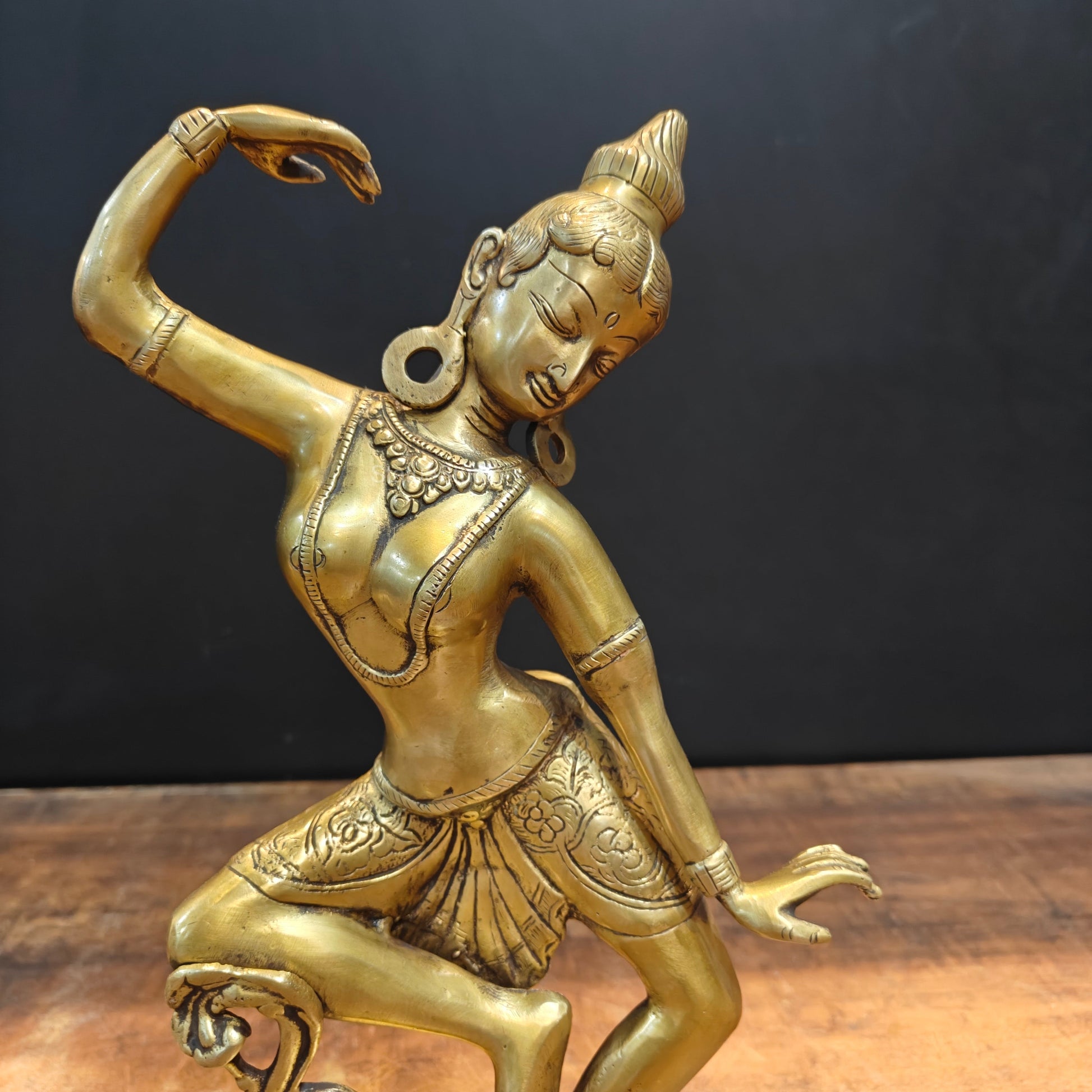 Brass Dancing Shiva Parvati Idols Sculpture 16 Inches - Image 6