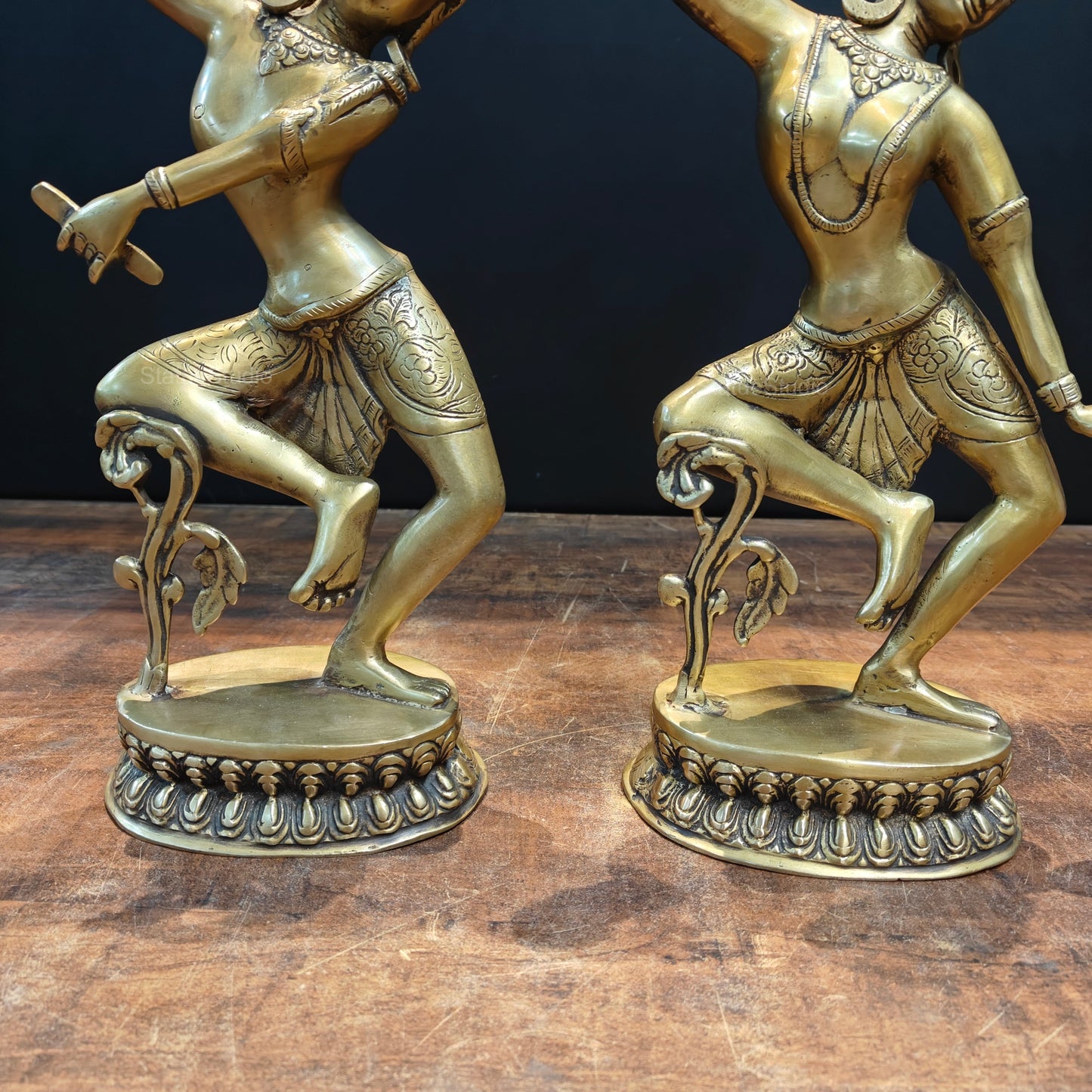 Brass Dancing Shiva Parvati Idols Sculpture 16 Inches