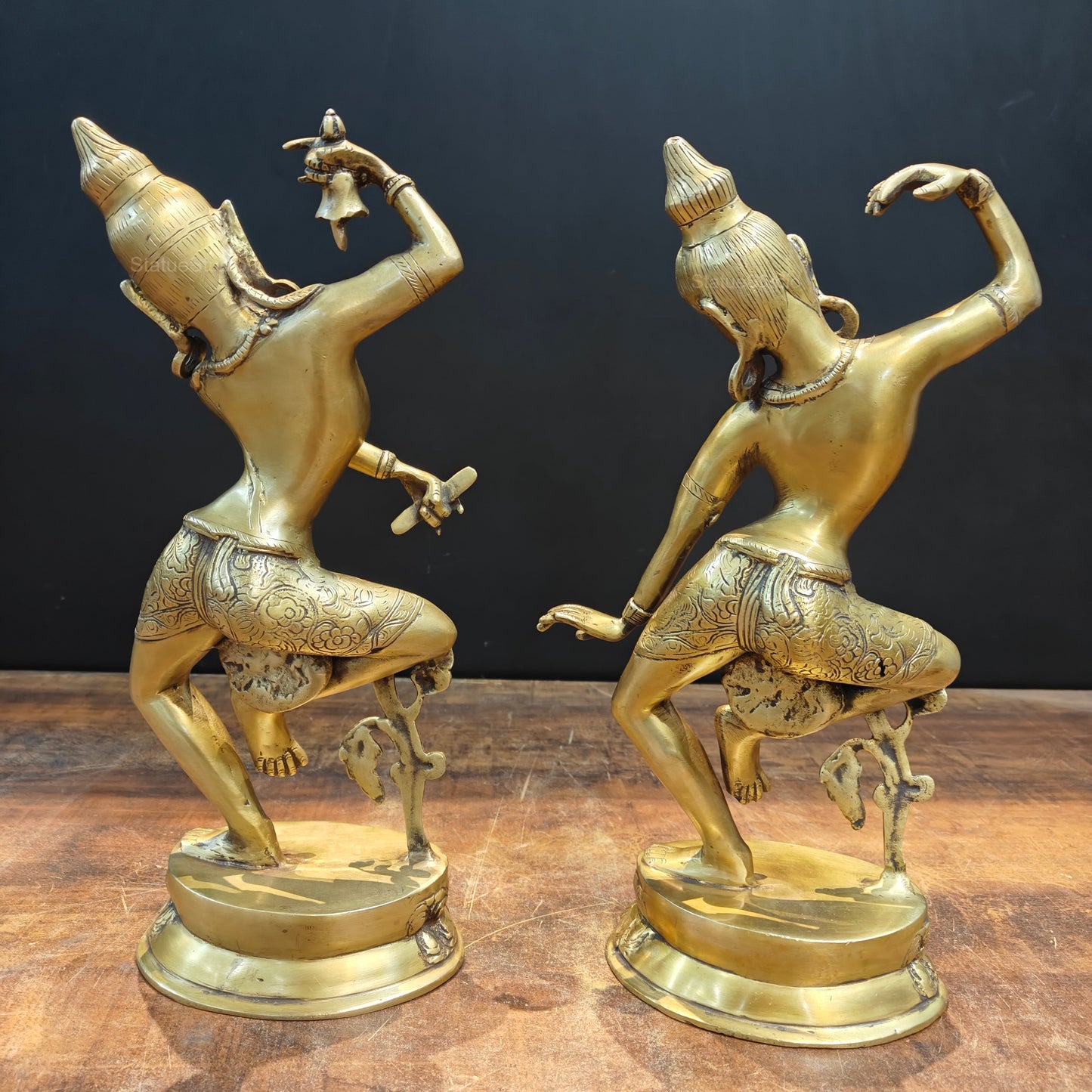 Brass Dancing Shiva Parvati Idols Sculpture 16 Inches