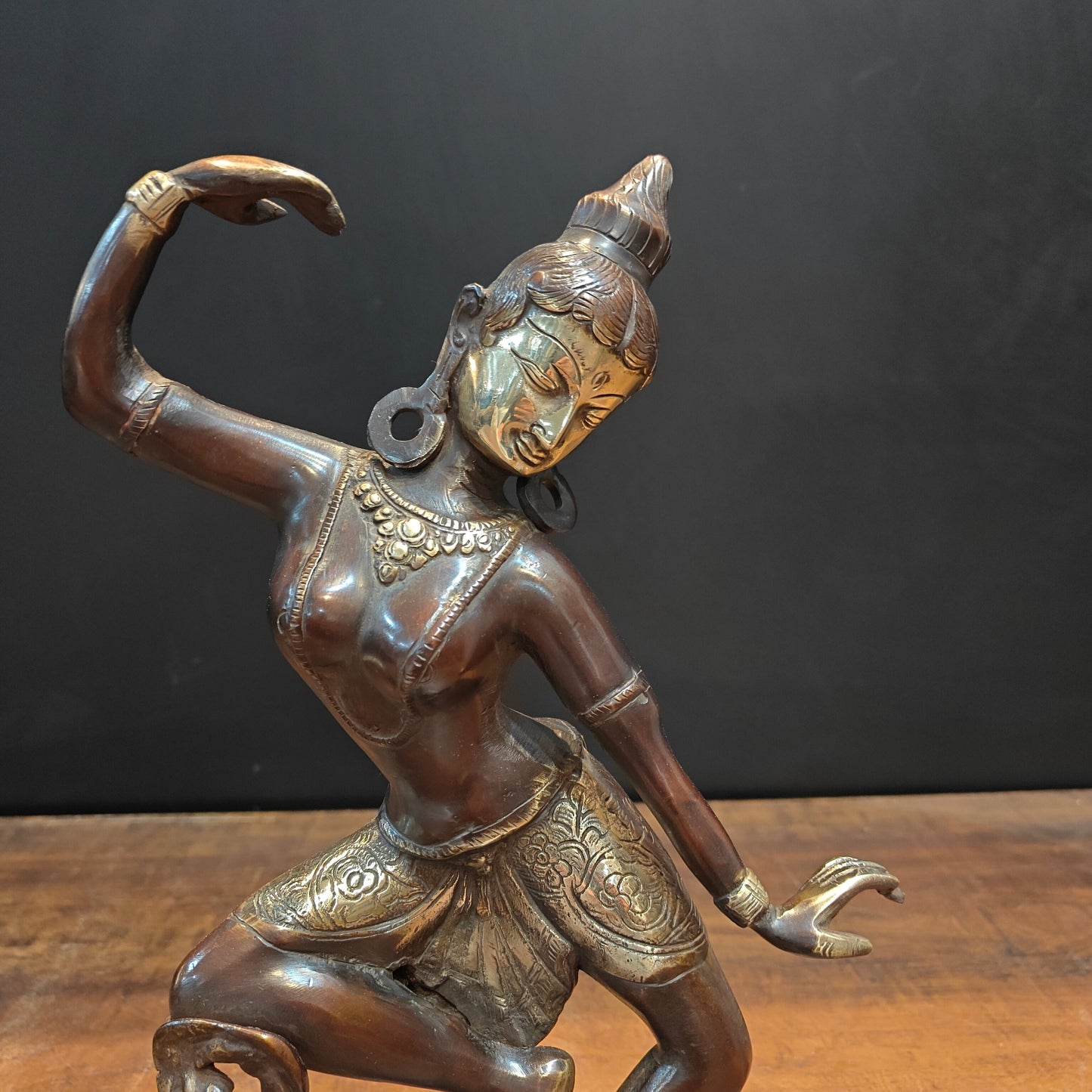 Brass Dancing Shiva Parvati Idols Antique Finish 16 Inches
