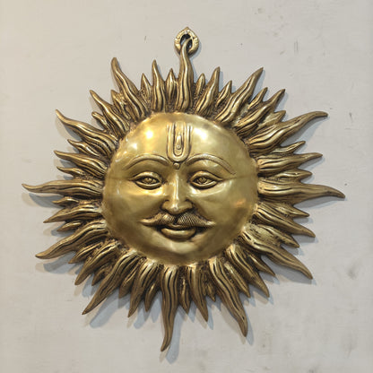 Brass Sun Mask Wall Hanging For Vastu & Decor 22 Inches by vendor-unknown - Decor (View 3)